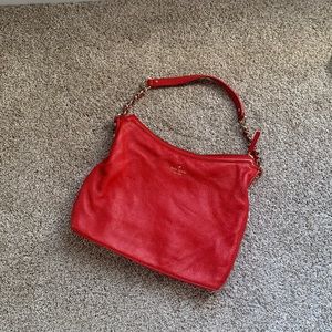 Kate Spade medium Serena cobble hill - persimmon red - VEUC!